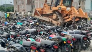 FCTA Destroys 601 Impounded Motorcycles