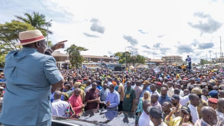Kenyan President William Ruto As He Addresses Crowd In Migori