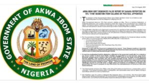 Govt. Denounces False Report By Sahara Reporters