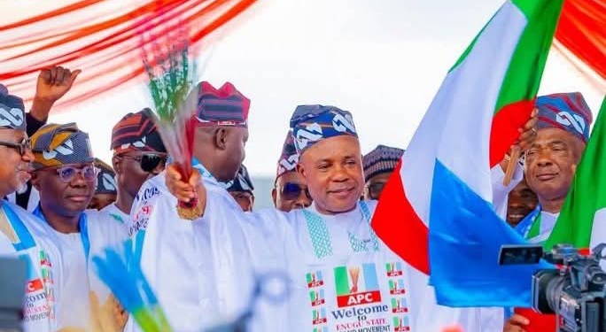 Peter Mbah Spotted In APC Attire After Defecting From PDP